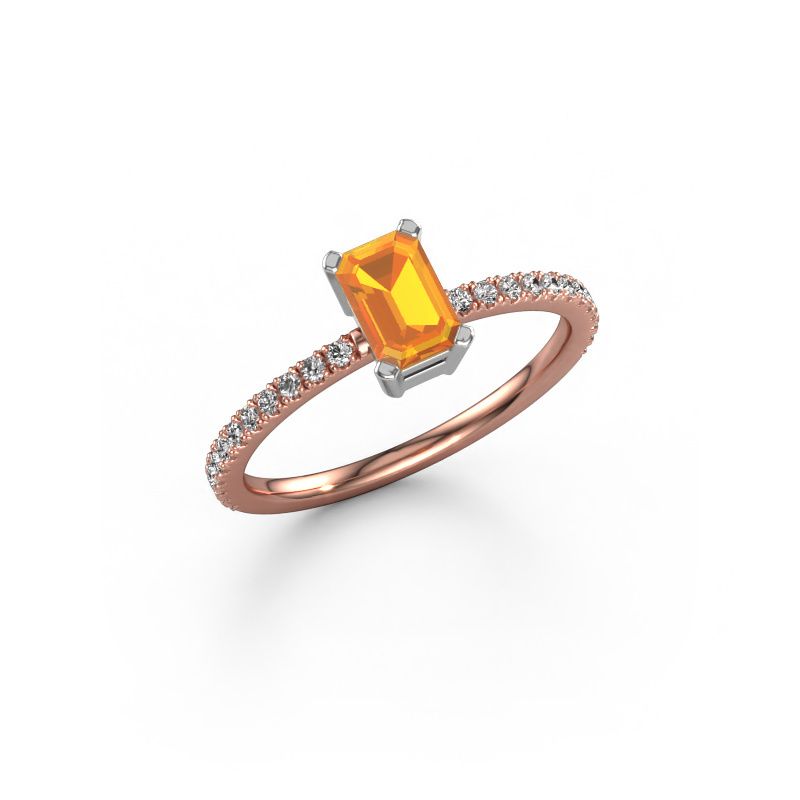 Engagement ring Denita 2 EME 585 rose gold citrin 6x4 mm