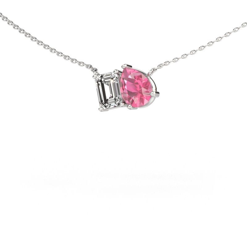 Anhänger Toi et Moi PER EME 585 Weißgold Pink Saphir 8x6 mm
