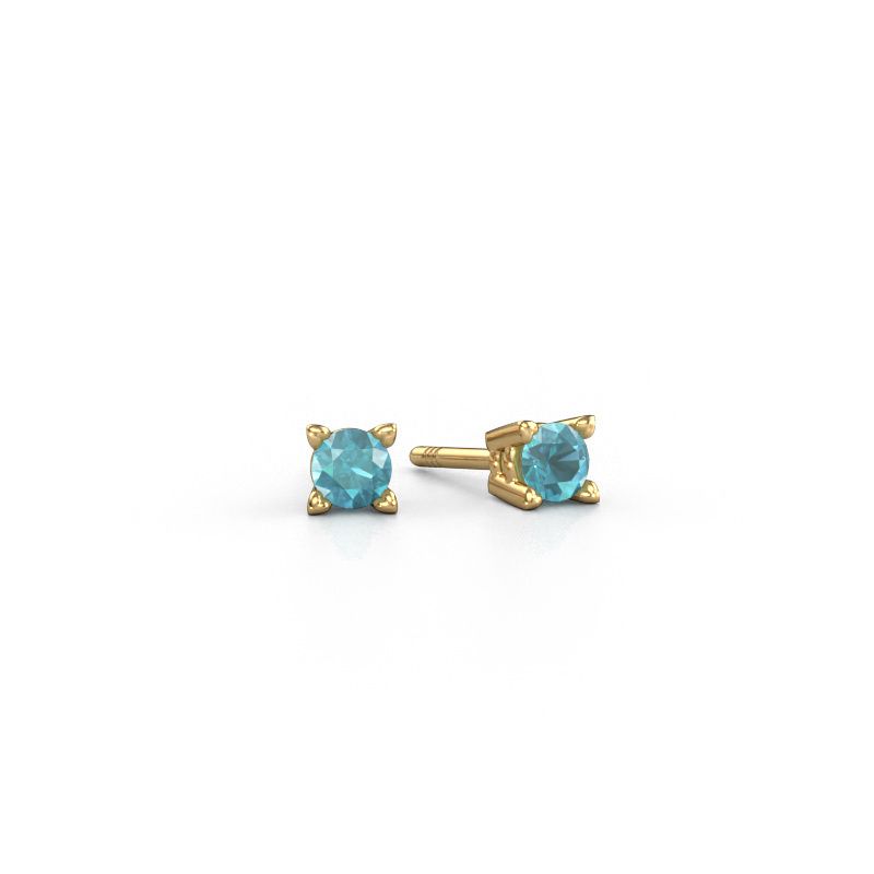 Stud earrings Cather 585 gold blue topaz 4 mm