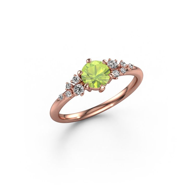 Ring Royce RND 585 rosé goud peridoot 5.5 mm