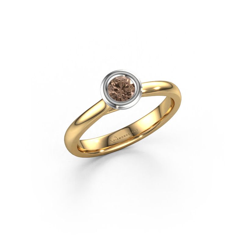 Verlovings ring Kaylee 585 goud bruine diamant 0.25 crt