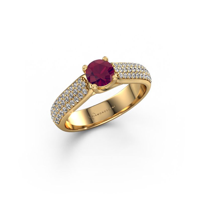 Verlobungsring Leoness 585 Gold Rhodolit 5 mm