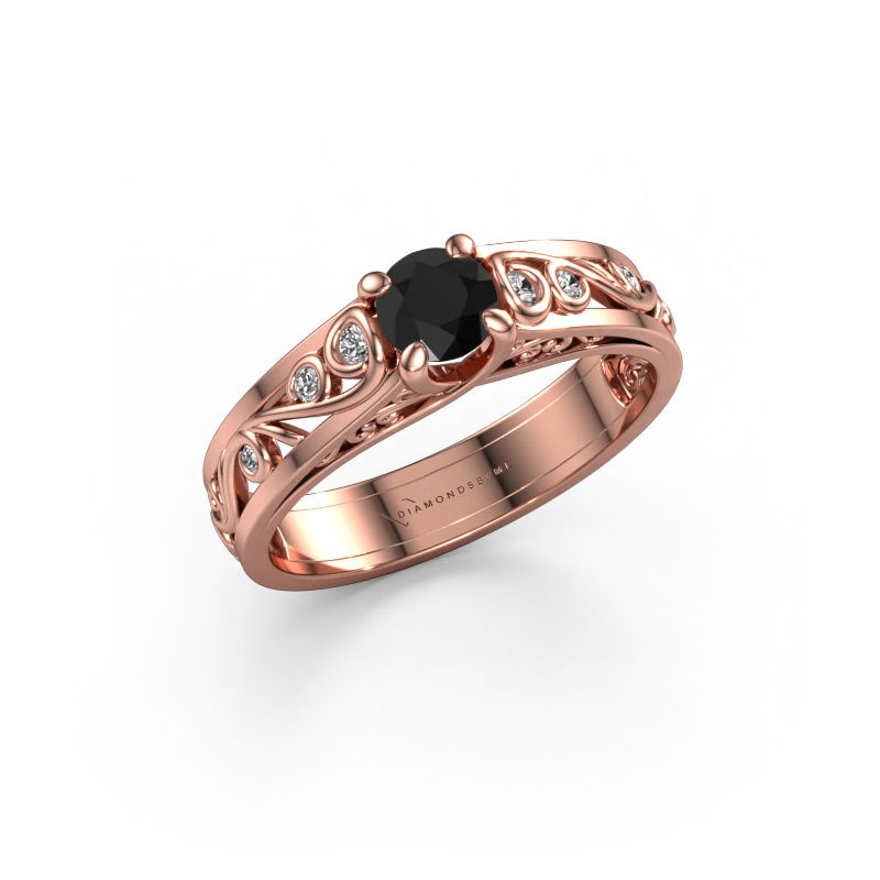 Ring Quinty 585 rose gold black diamond 0.565 crt