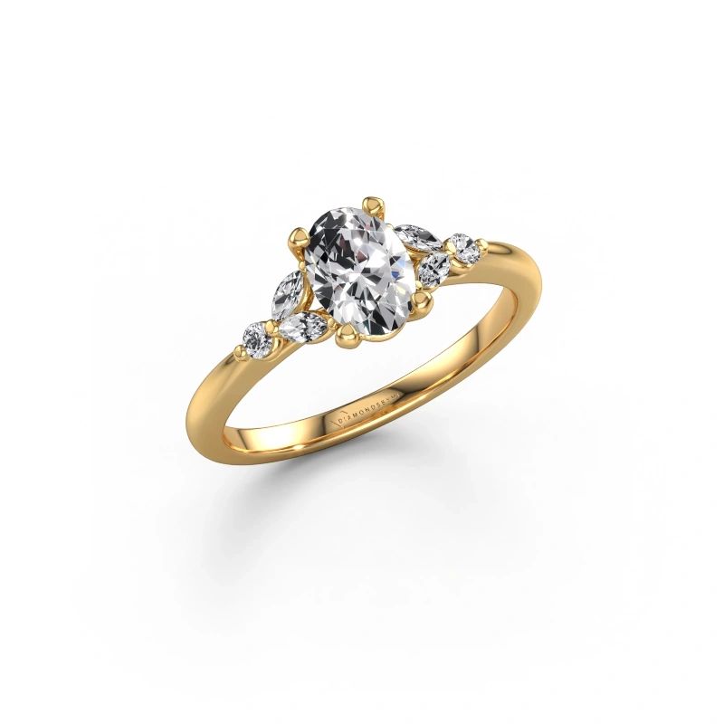 Engagement ring Megan OVL 585 gold lab grown diamond 0.85 crt