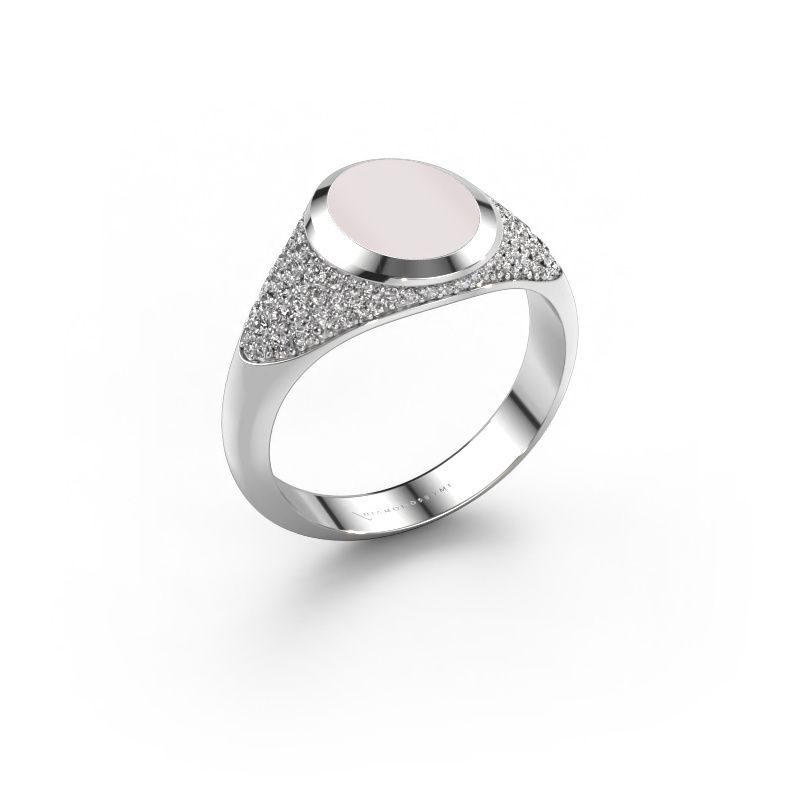 Pinky ring Giovani 585 white gold red sardonyx 10x8 mm