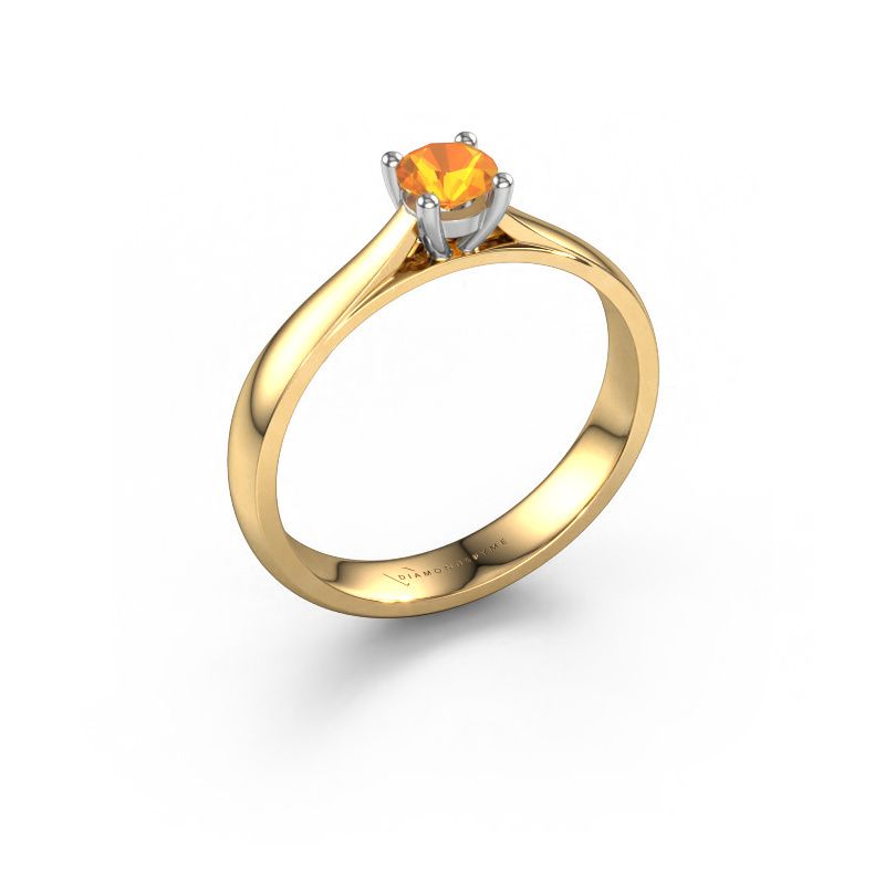 Bague de fiançailles Sam 585 or jaune citrine 4.2 mm