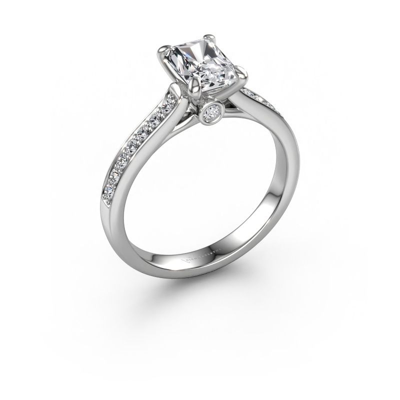 Bague de fiançailles Valorie rad 2 585 or blanc diamant synthétique 1.25 crt
