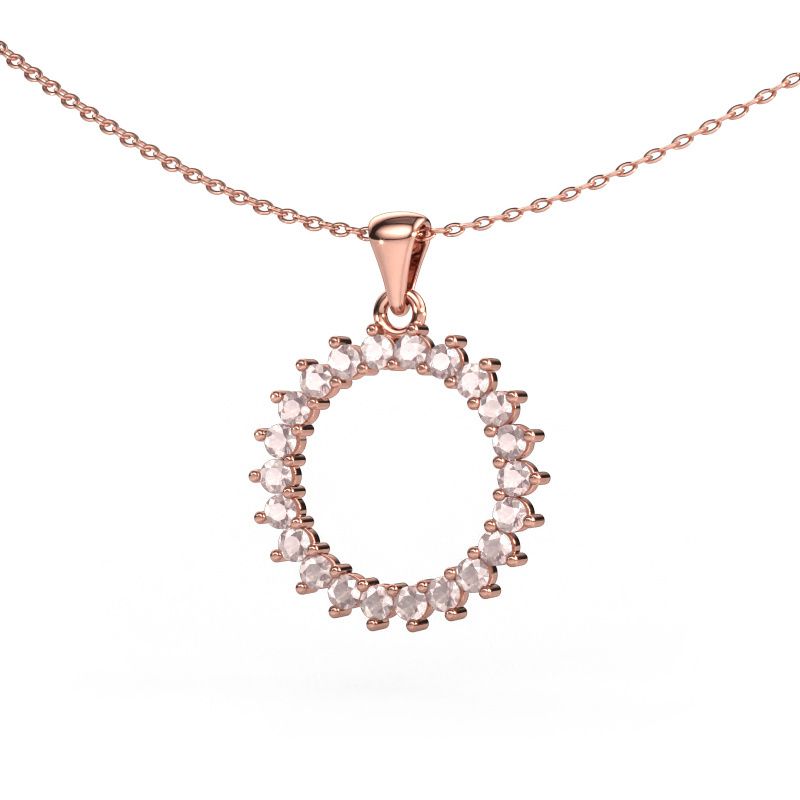 Pendant Round 3 585 rose gold morganite champagne 2 mm