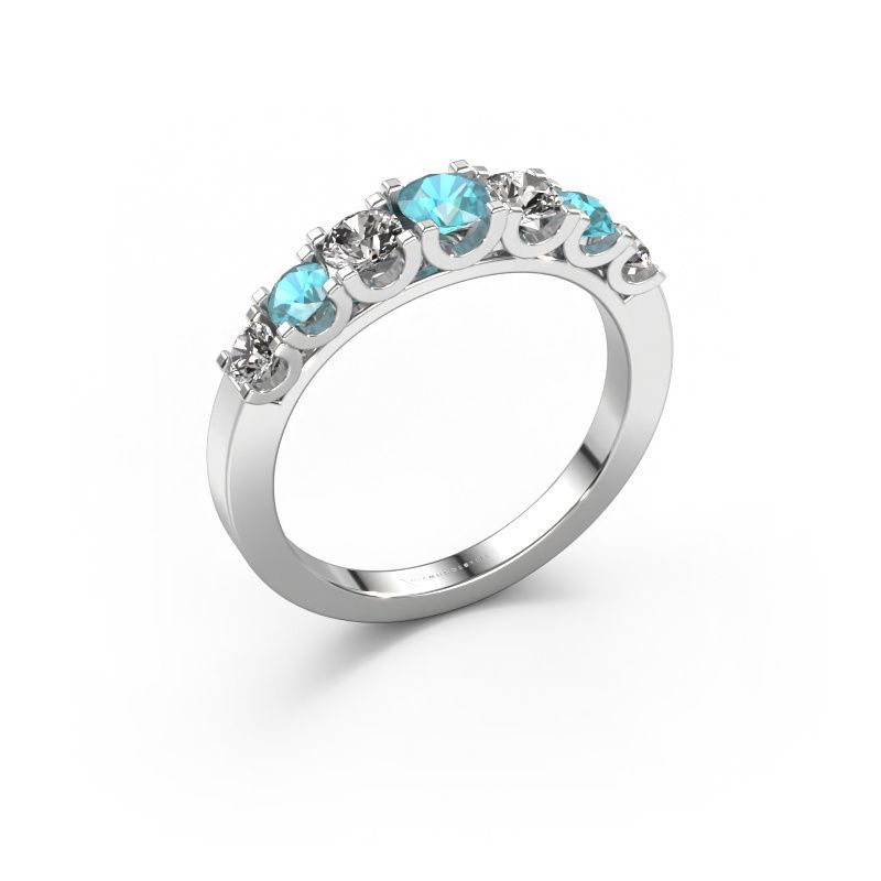 Ring Selina 3 950 platinum blue topaz 3.7 mm