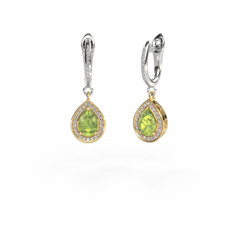 Pendants d'oreilles Ginger 2 585 or jaune péridot 7x5 mm