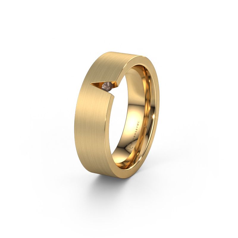 Wedding ring WH2023L 585 gold smokey quartz ±6x2 mm