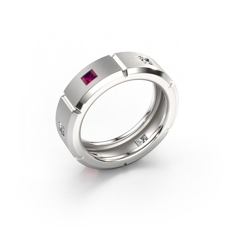 Bague pour homme Steve light 950 platine rhodolite 3 mm