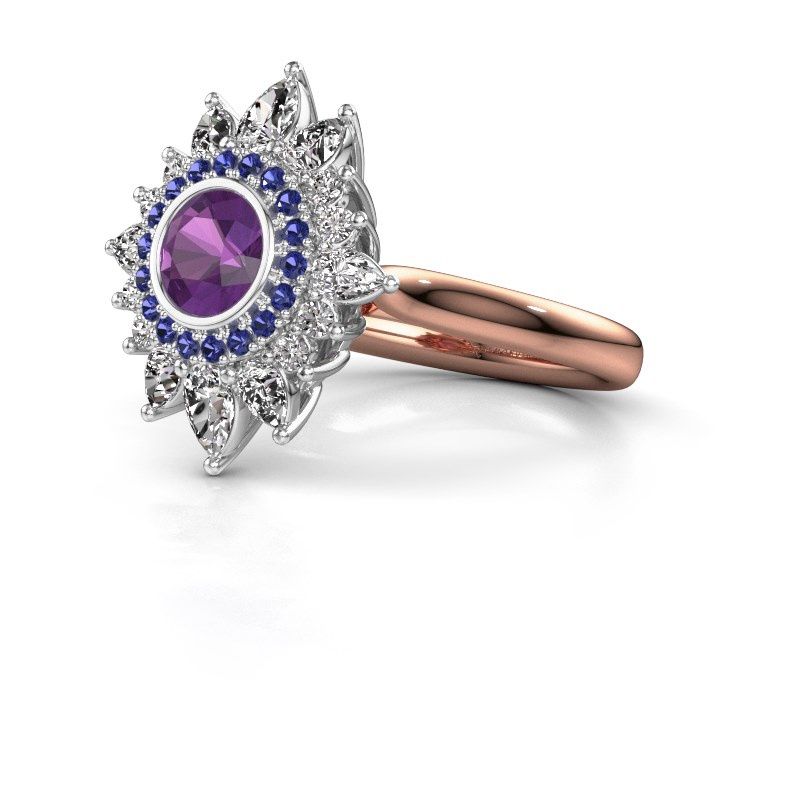 Image of Engagement ring Tianna 585 rose gold amethyst 5 mm
