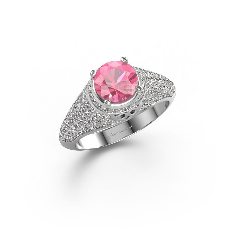Ring Sharee 950 platinum pink sapphire 6.5 mm