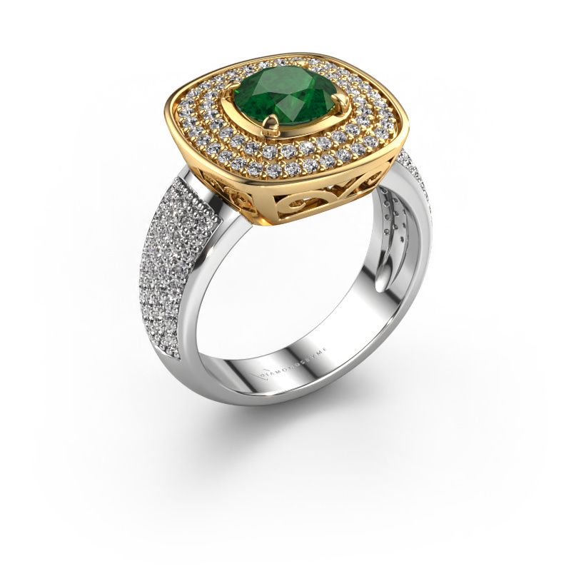 Bague Eliana 585 or jaune emeraude 6 mm