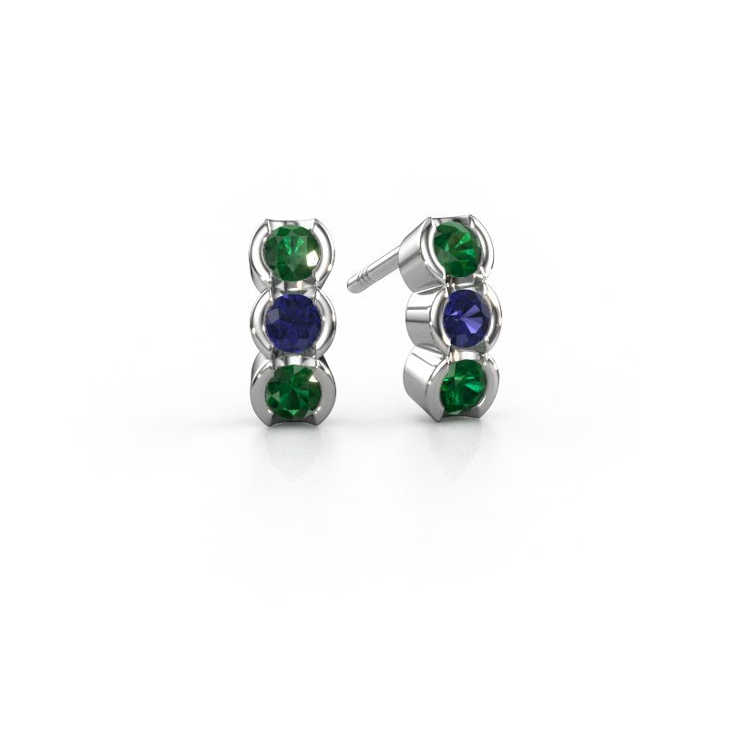 Earrings Lotte 585 white gold emerald 3 mm
