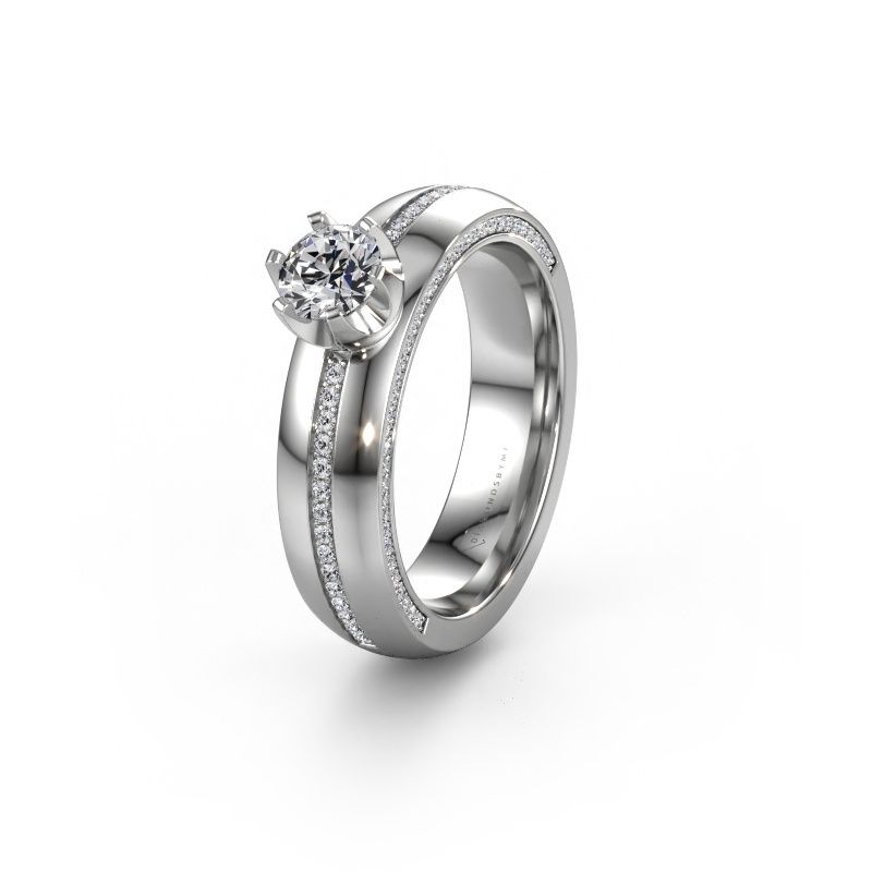 Wedding ring WH0416L25E 585 white gold lab-grown diamond ±5 x 2.6 mm