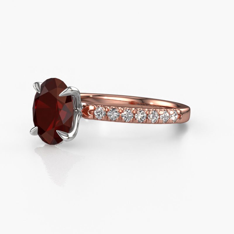 Image of Engagement Ring Crystal Ovl 2<br/>585 rose gold<br/>Garnet 9x7 mm