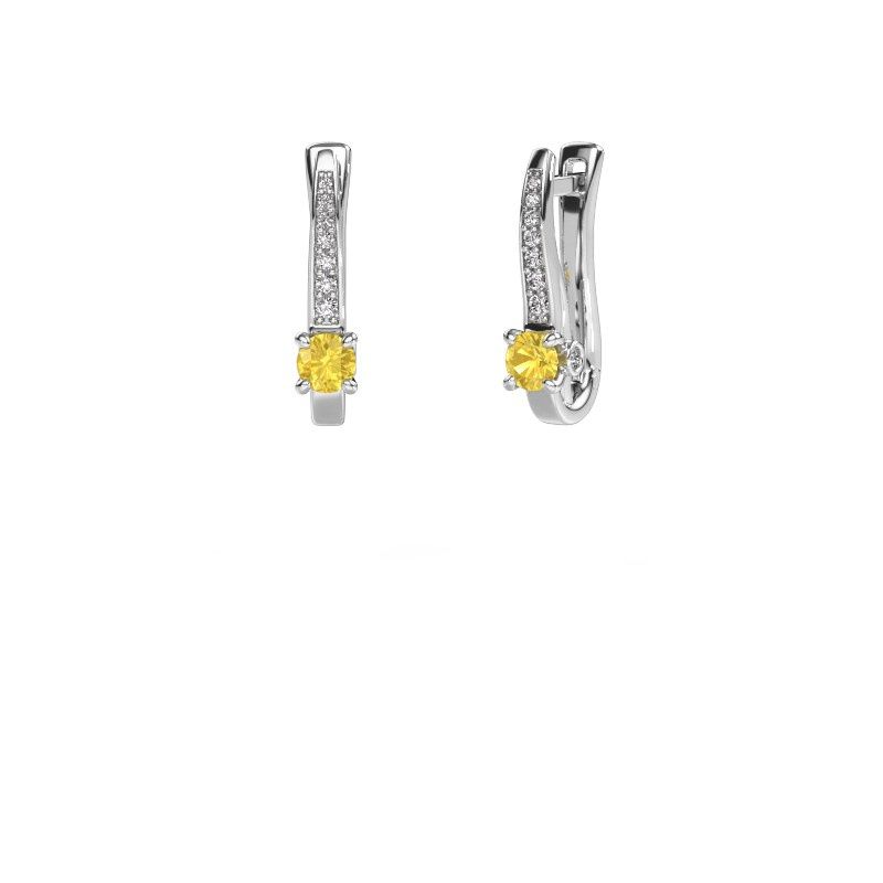 Image of Earrings Valorie 925 silver yellow sapphire 4 mm