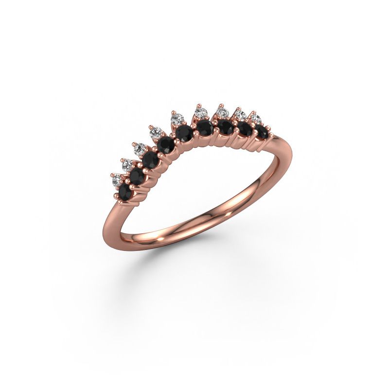 Bague superposable Vivian A 585 or rose diamant noir 0.284 crt