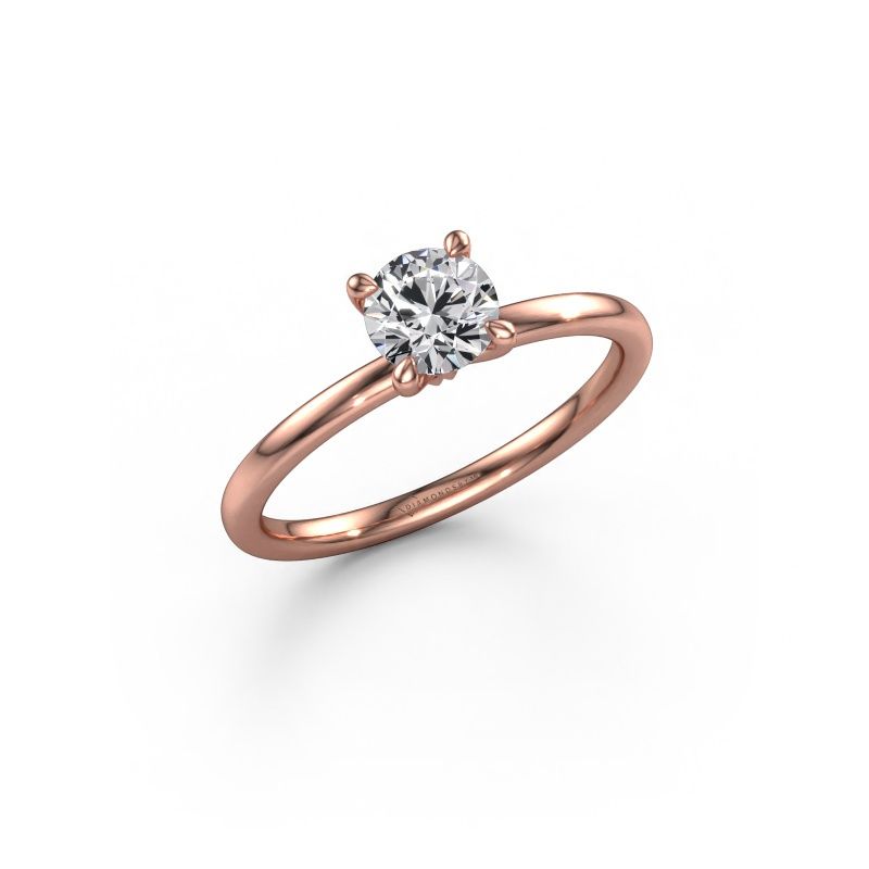 Verlovingsring Crystal RND 1 585 rosé goud diamant 0.60 crt