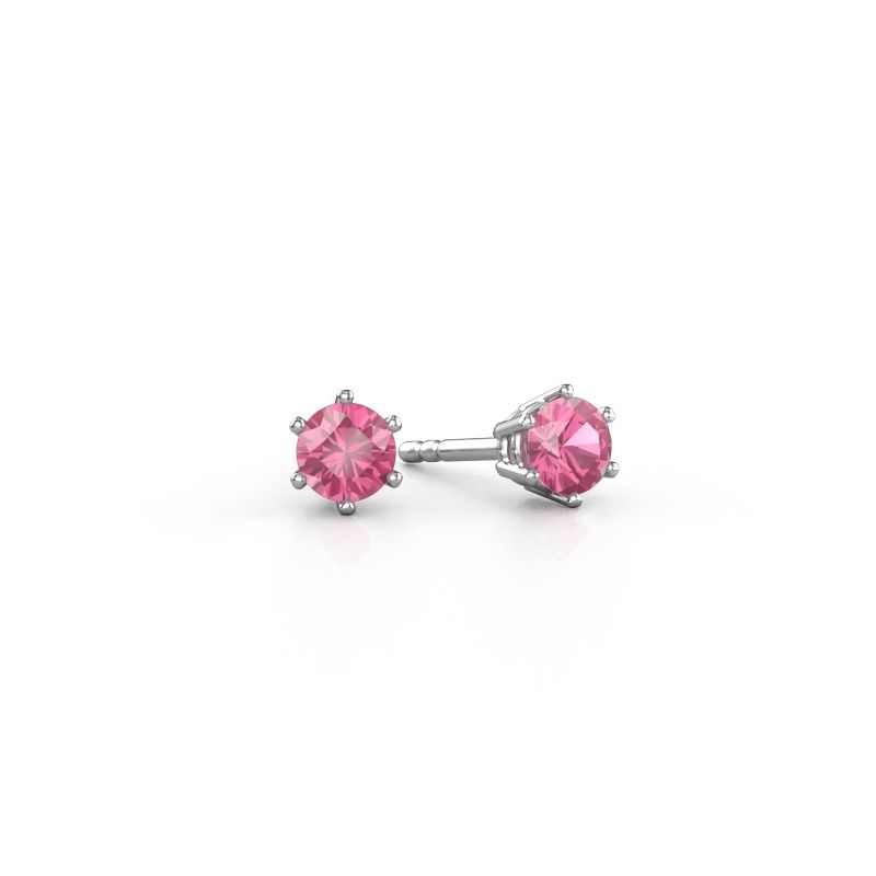 Earrings Fay 950 platinum pink sapphire 4.2 mm