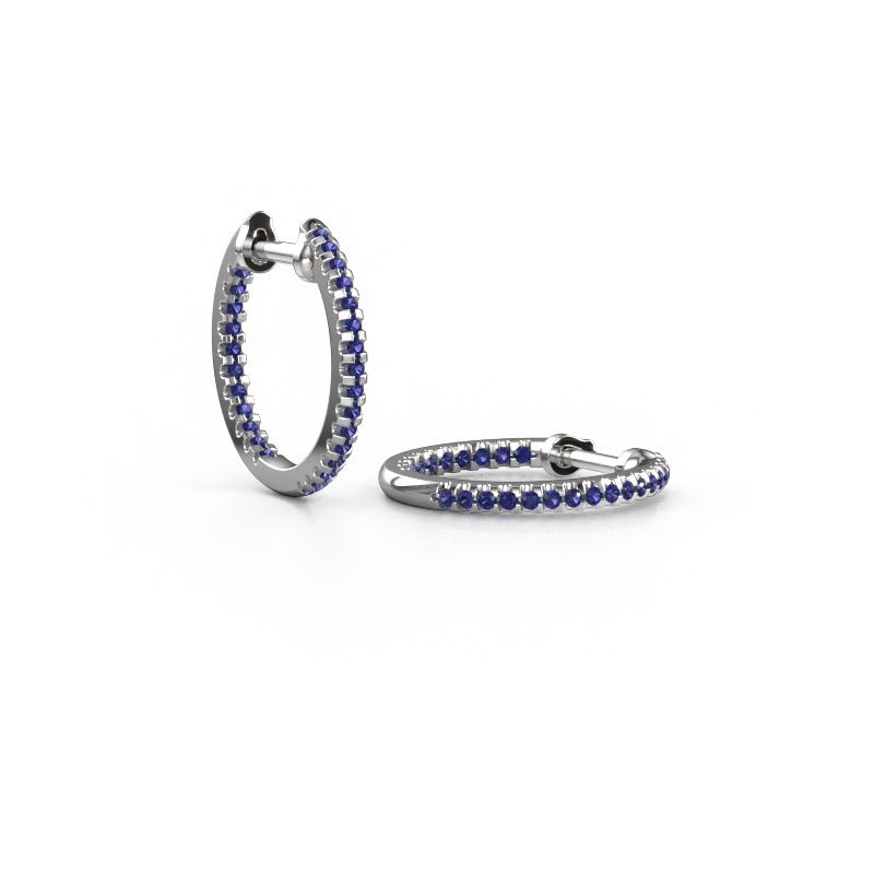 Creolen Jackie 12.5 mm B 585 witgoud saffier 1 mm