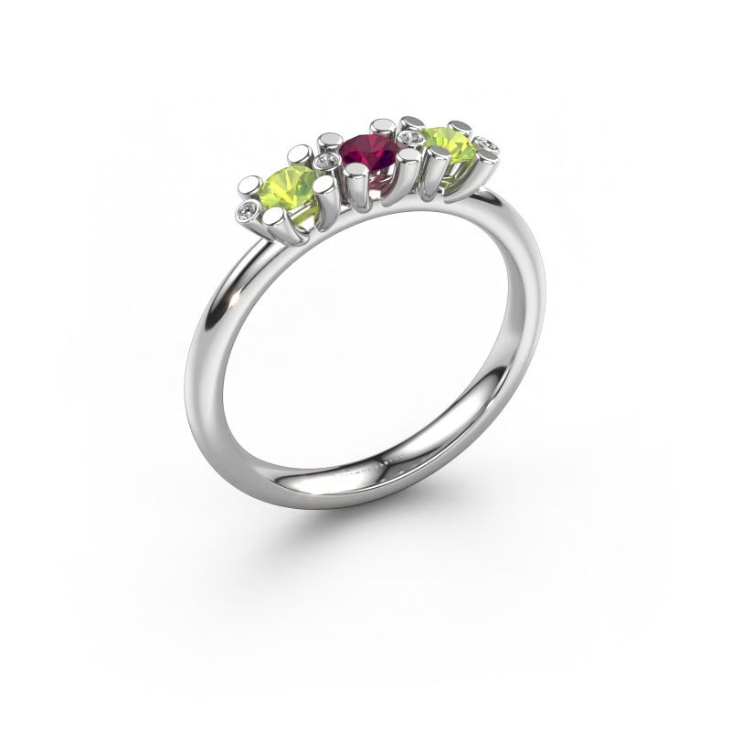 Bague Puk 2 585 or blanc rhodolite 3 mm