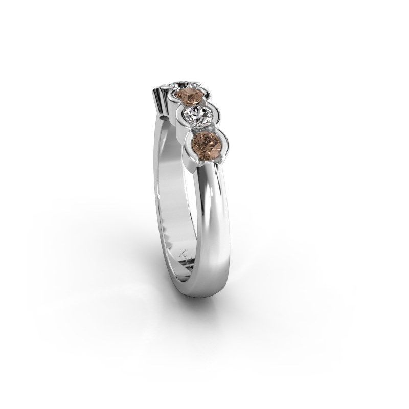 Afbeelding van Ring lotte 5<br/>585 witgoud<br/>Bruine diamant 0.50 crt