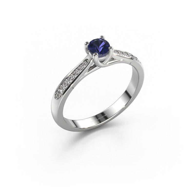 Engagement ring Mia 2 585 white gold sapphire 5 mm