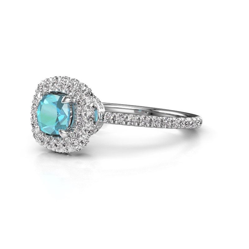Image of Engagement ring Talitha CUS 585 white gold blue topaz 5 mm