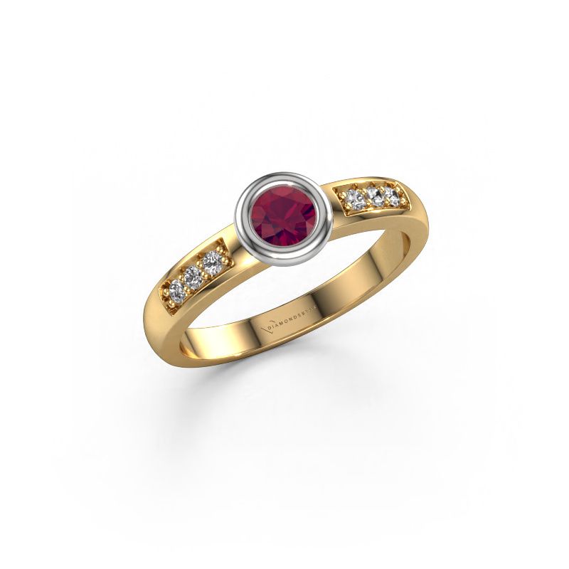 Engagement ring Lieke 585 gold rhodolite 4 mm