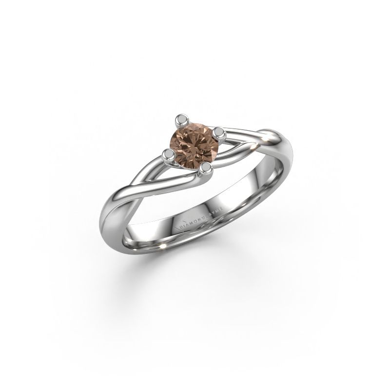 Ring Paulien 950 platinum brown diamond 0.30 crt