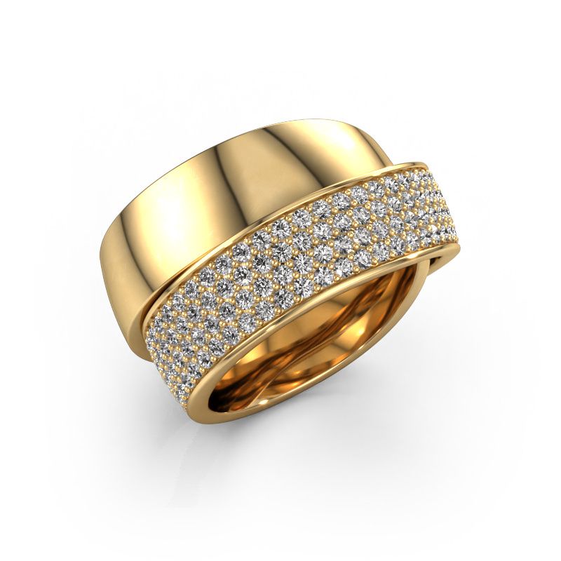 Ring Danna 585 gold zirconia 1.3 mm