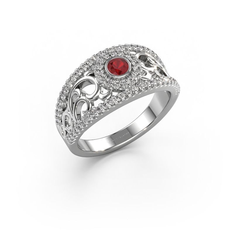 Ring Lavona 950 platinum ruby 3.4 mm