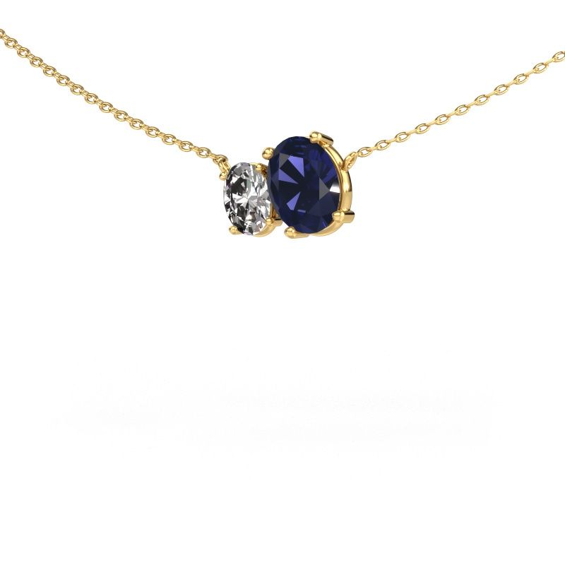 Anhänger Toi et Moi OVL OVL 585 Gold Saphir 8x6 mm