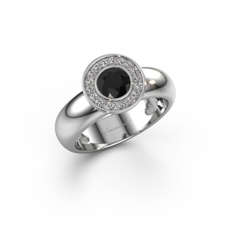 Ring Anna 585 white gold black diamond 0.735 crt