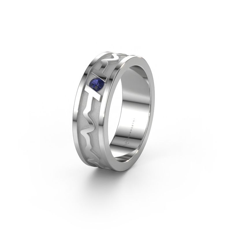 Trouwring Heartbeat 3 585 witgoud ±6x1.8 mm