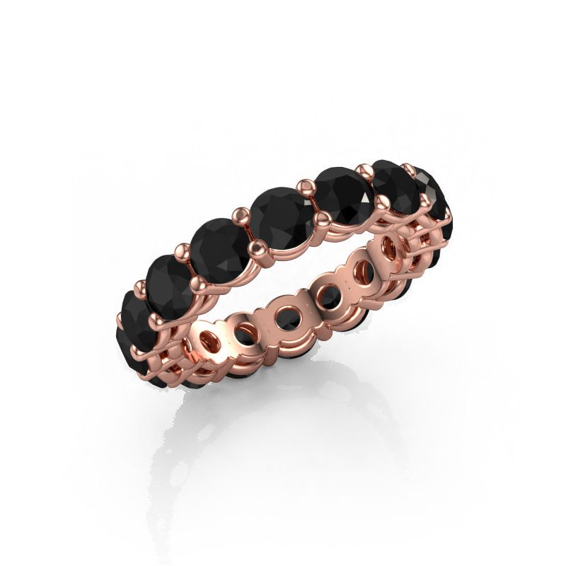Vorsteckring Michelle full 4.2 585 Roségold Schwarz Diamant 6.12 crt