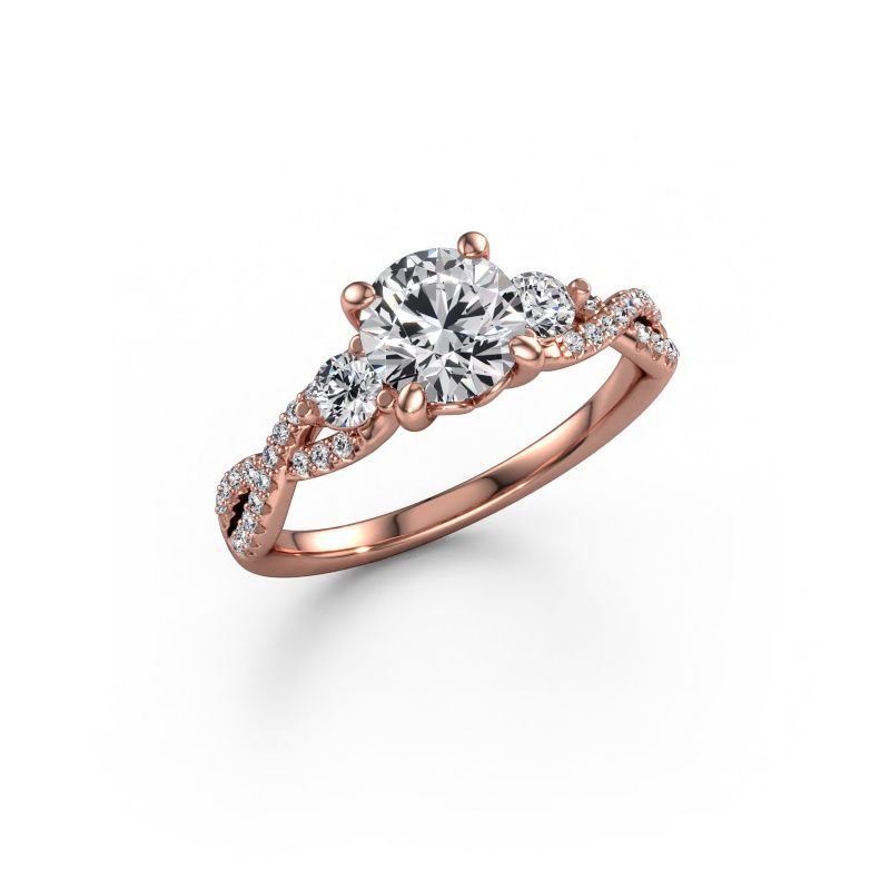 Engagement ring Marilou RND 585 rose gold lab-grown diamond 1.360 crt