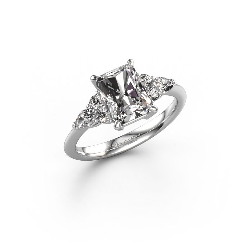 Verlobungsring Melani RAD 950 Platin custom diamant 8x6 mm
