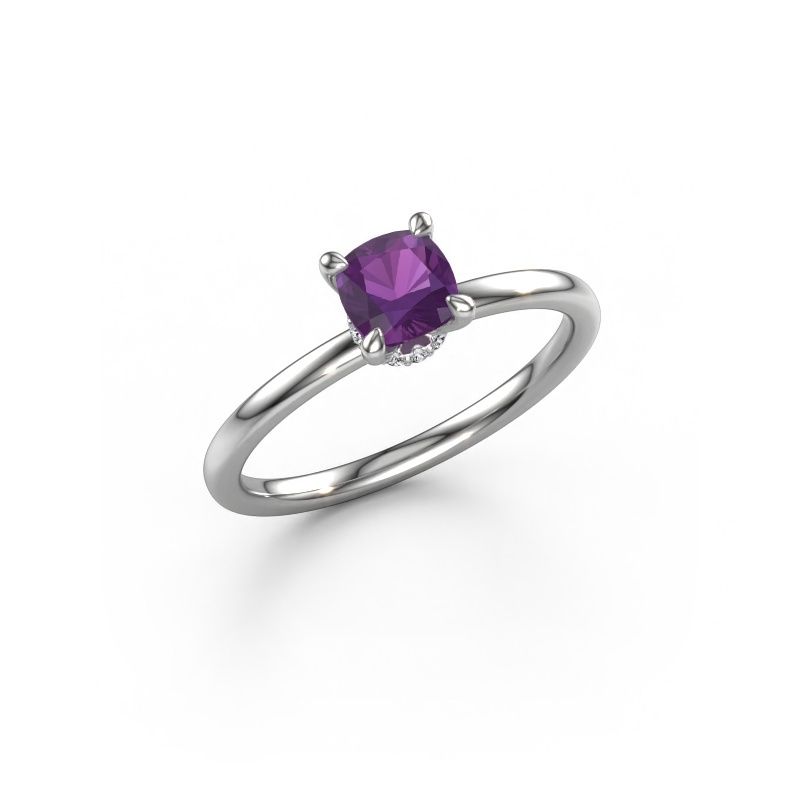 Engagement ring Crystal CUS 3 950 platinum amethyst 5 mm