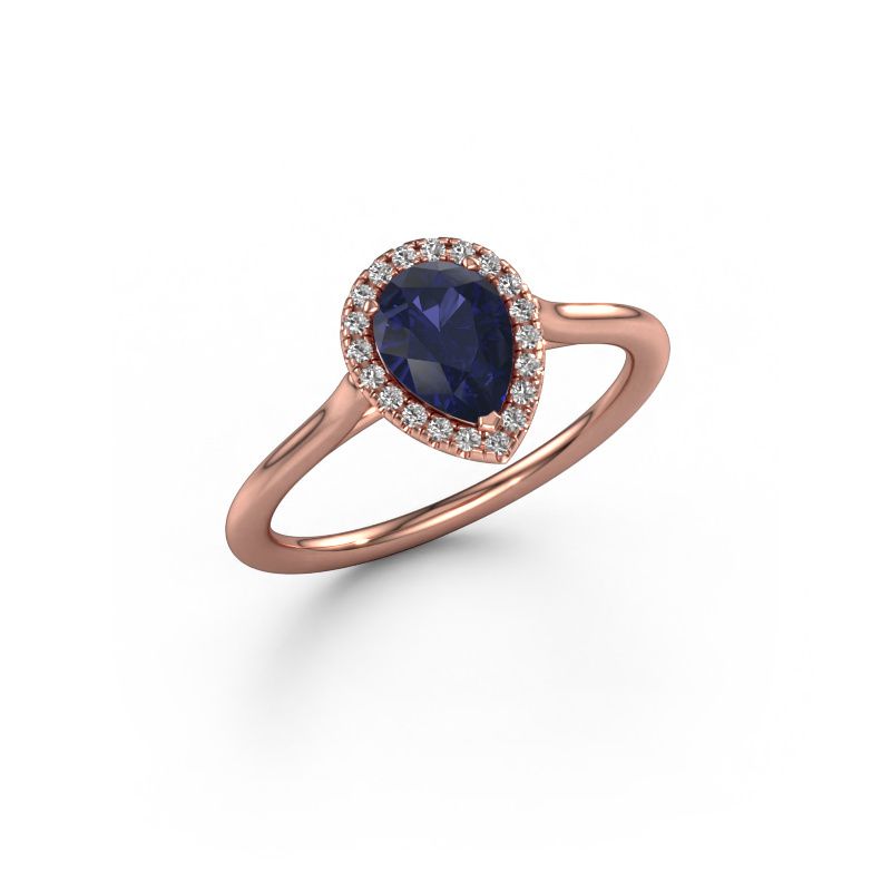 Verlovingsring Seline per 1 585 rosé goud saffier 7x5 mm