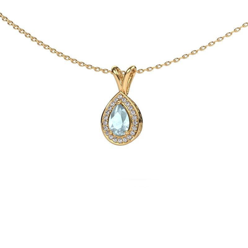 Anhänger Barbar 585 Gold Aquamarin 6x4 mm