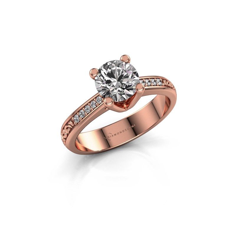 Afbeelding van Verlovingsring Mei 585 rosé goud diamant 1.049 crt