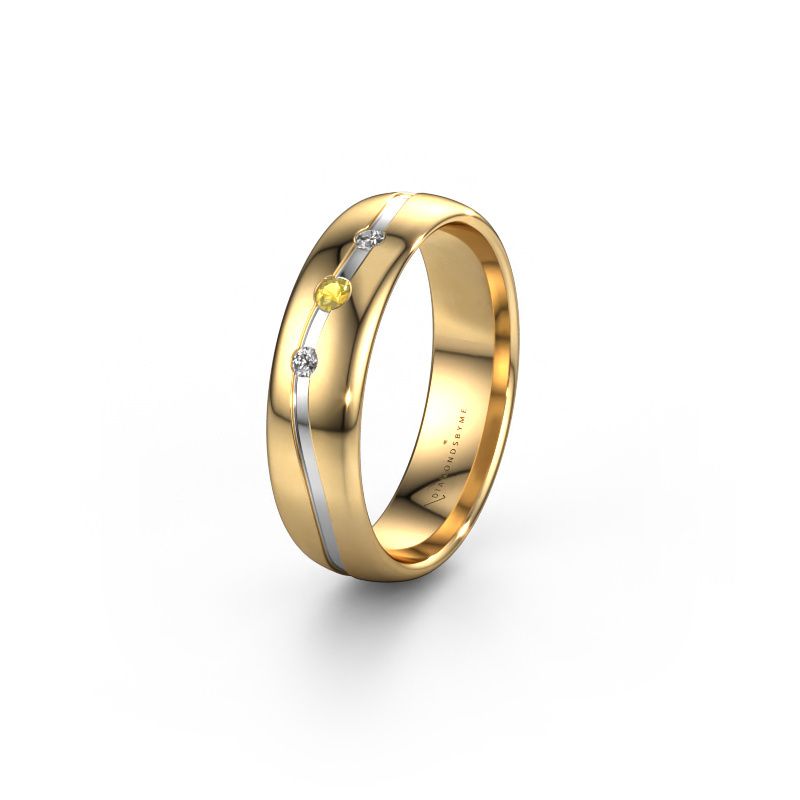 Friendship ring WH0907L35X 585 gold yellow sapphire ±5x1.4 mm