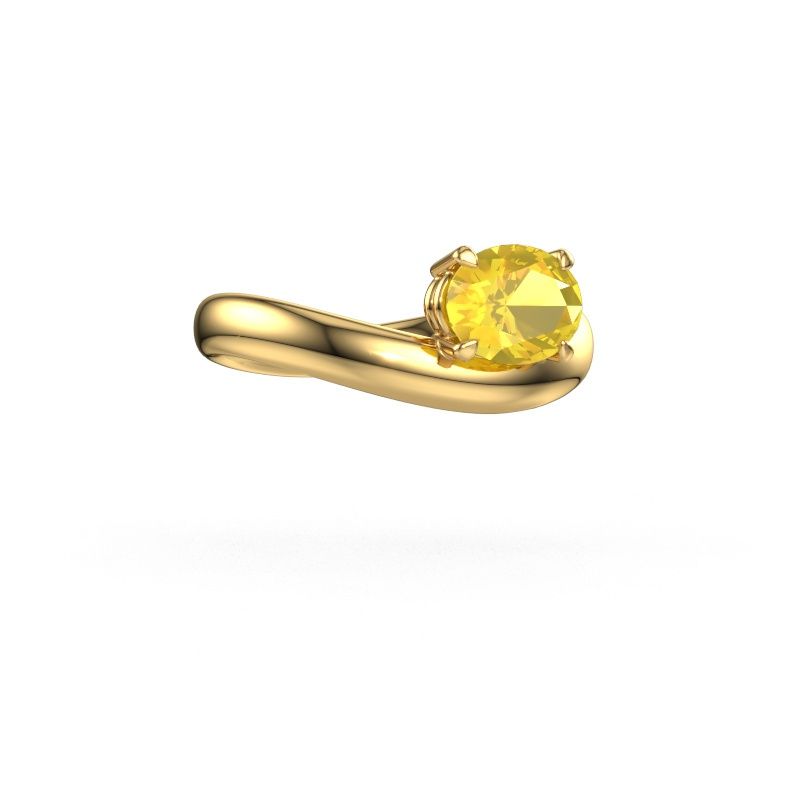 Verlobungsring Floor OVL 585 Gold Gelb Saphir 8x6 mm