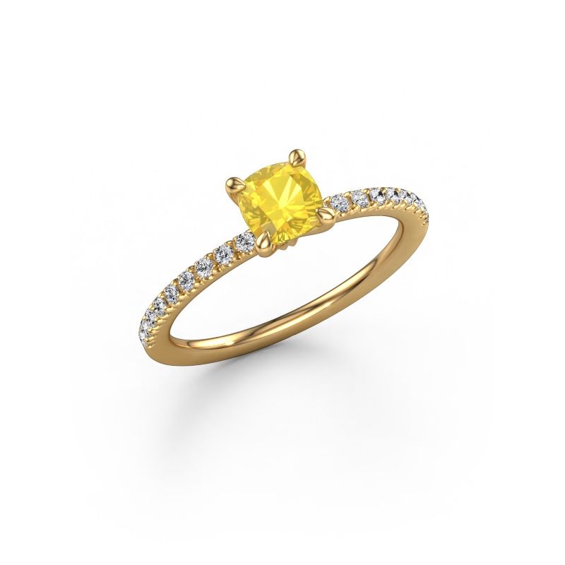 Engagement ring Crystal CUS 2 585 gold yellow sapphire 5 mm