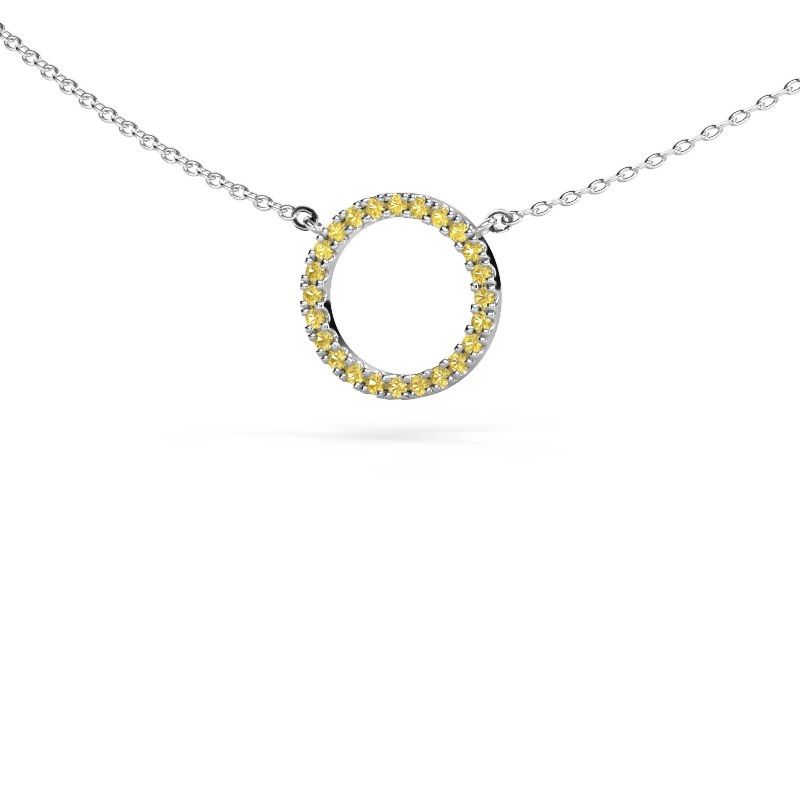 Anhänger Circle 585 Weißgold Gelb Saphir 1.2 mm