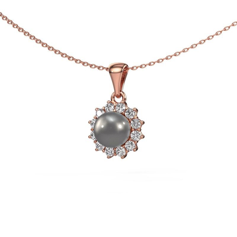 Anhänger Rian 585 Roségold Grau Perl 7 mm